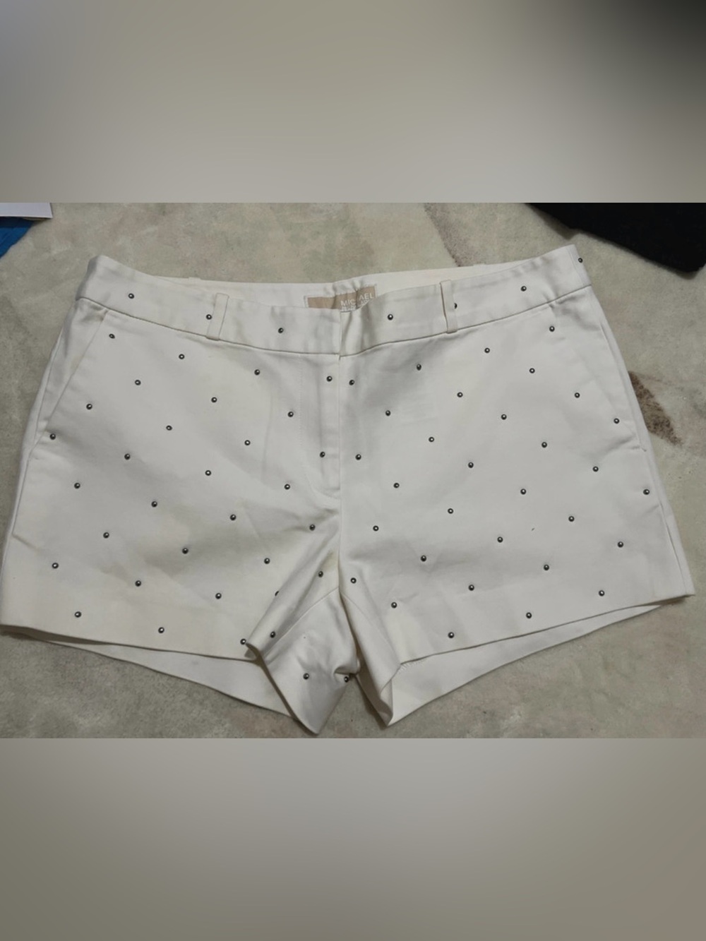 MICHAEL Michael Kors White Shorts with Silver Studs